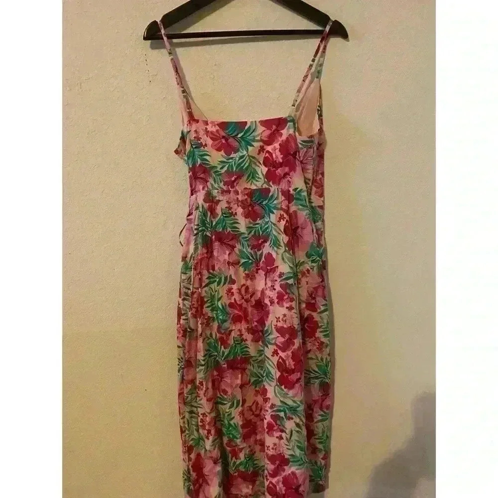 J.Crew Factory Floral  Rosette Coquette Wrap Sleeveless Midi Dress Size 6 - Picture 4 of 10